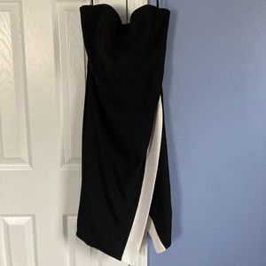Black and White Strapless Dress